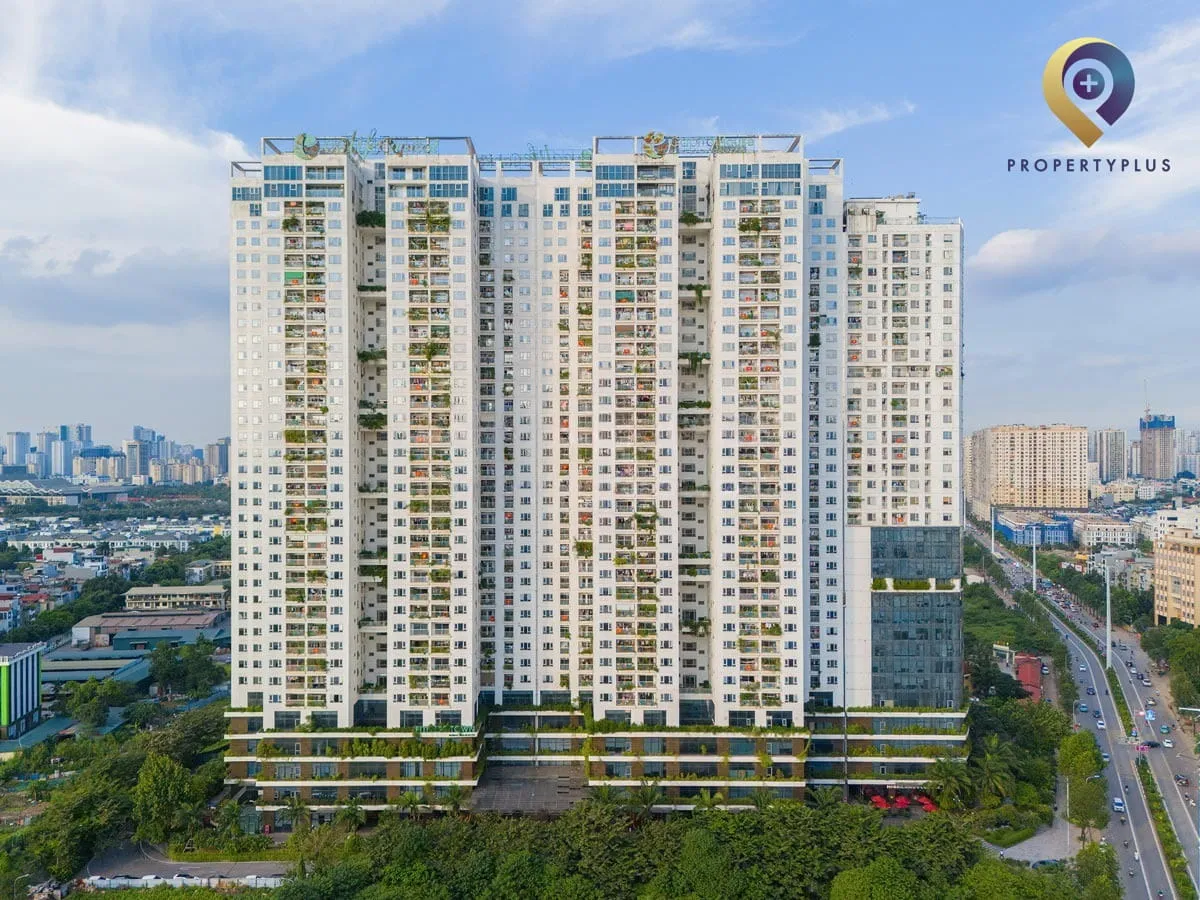 Toàn cảnh tòa nhà Ecolife Capitol nhìn từ trên cao.